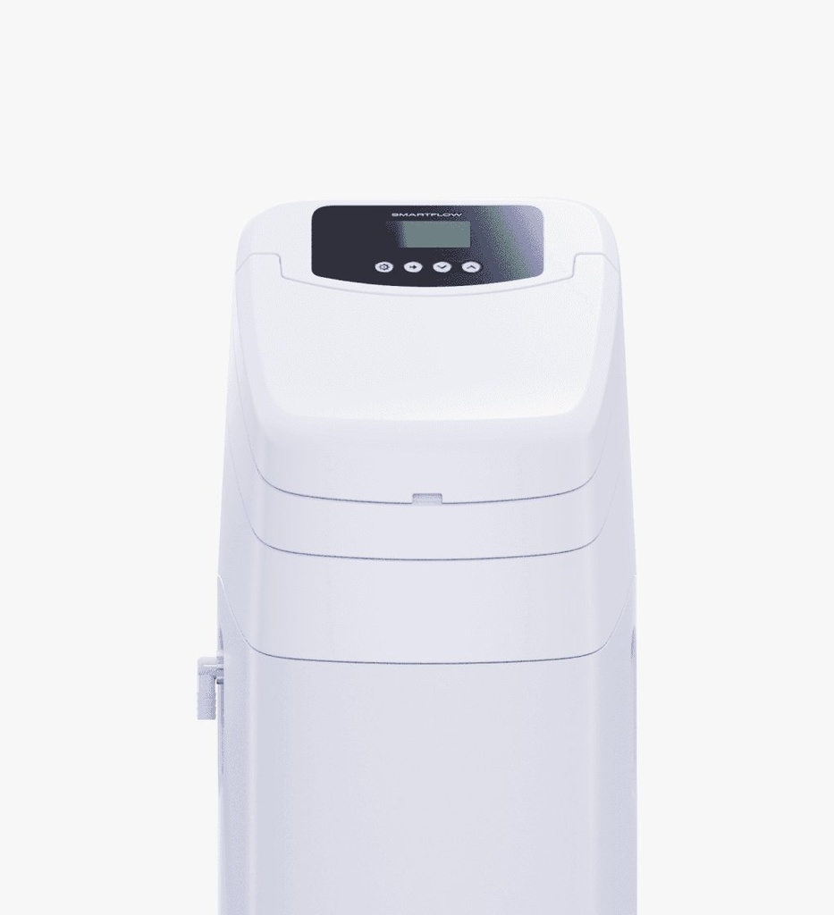 SMARTFLOW 125 — кабинетен омекотител, 12 л смола — бял корпус, отгоре