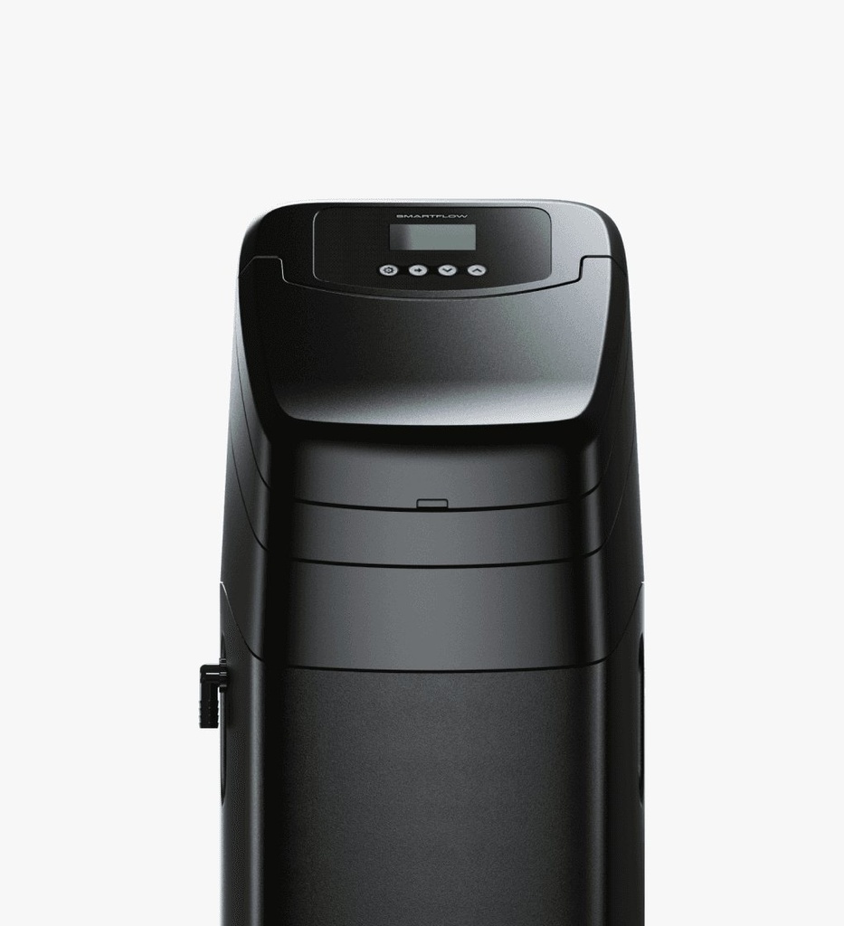 SMARTFLOW 125 — кабинетен омекотител, 12 л смола — черен корпус, отгоре