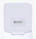 SLIMFLOW 100 — омекотител 20 см ширина, 9 л смола — дисплеят отгоре, бял корпус