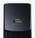 SLIMFLOW 100 — омекотител 20 см ширина, 9 л смола — дисплеят отгоре, черен корпус